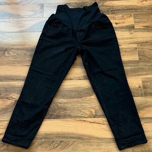 Old Navy Maternity OG Straight Full Panel Black Jeans Size 10 28” Inseam